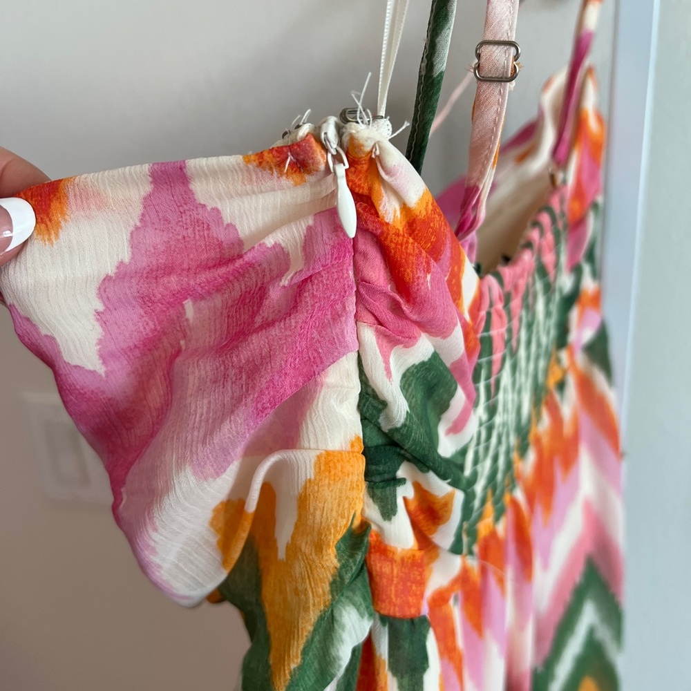Dress Forum Pink and Orange Halter Maxi Sundress - Picture 6 of 9